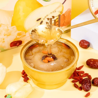 ভালো দাম তাত্ক্ষণিক পাখির বাসা Tremella Pear Soup Ready-to-Eat Collagen Dessert প্রাকৃতিক কম চিনি কোন সংরক্ষণকারী অনলাইন